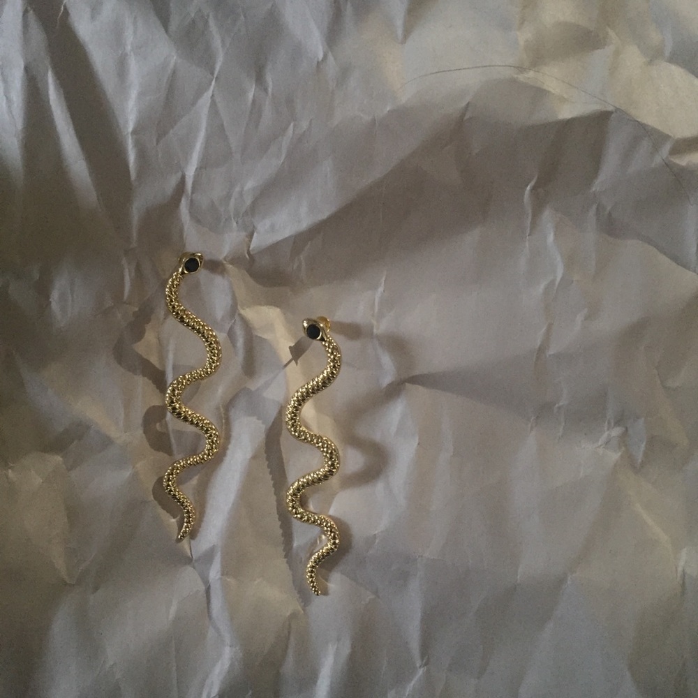 gold snake post earrings